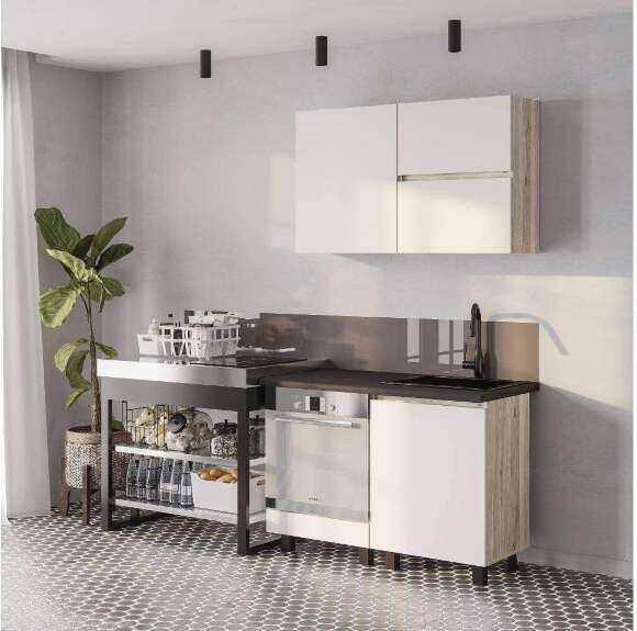 Шкаф под духовку со столешницей Берген Лайт 6д1, Дуб смоки, Кашемир Шкаф под духовку со столешницей Берген Лайт 6д1, Дуб смоки, Кашемир