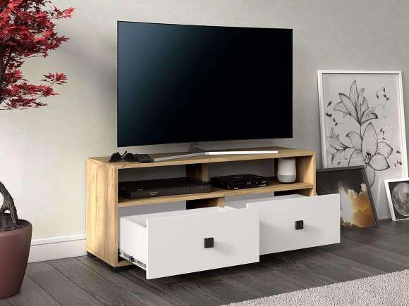 Тумба ТВ Сони Дуб Крафт золотой / Белый