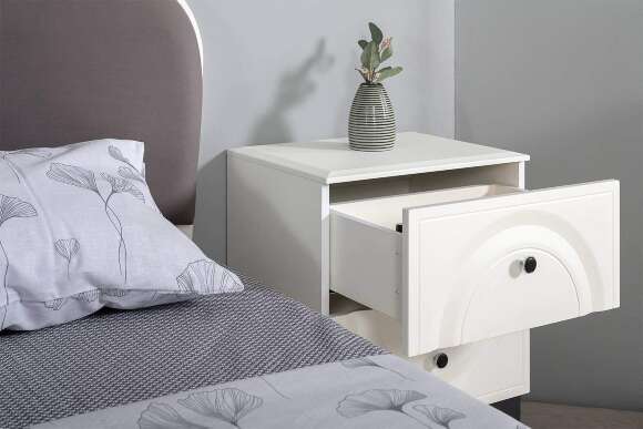 Тумба прикроватная Валенсия 13.291, Белый шагрень