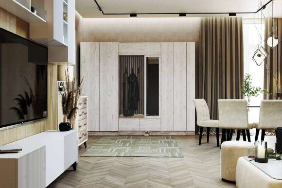 Мини-прихожая Руэлла, Дуб крафт серый, Дуб крафт белый Мини-прихожая Руэлла, Дуб крафт серый, Дуб крафт белый