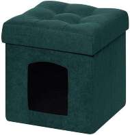 Пуф складной для животных велюр Зеленый