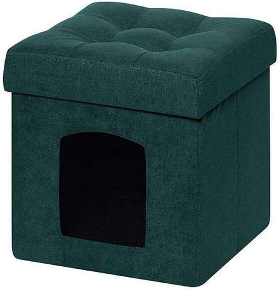 Пуф складной для животных велюр Зеленый