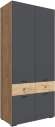 Дублин Шкаф 2-х ств. дуб крафт золотой/графит серый