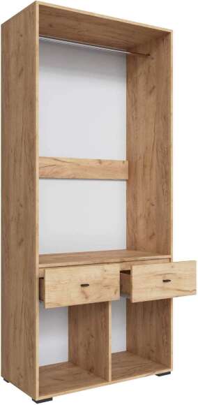 Дублин Шкаф 2-х ств. дуб крафт золотой/графит серый