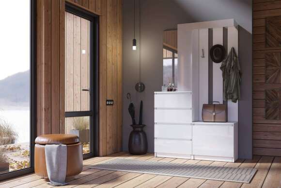 Прихожая Челси белый глянец холодный / белый