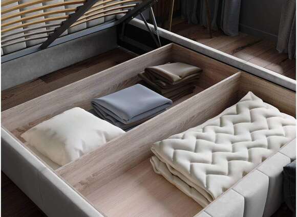 Кровать с подъёмным механизмом Нега 120х200, Светло-серый