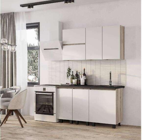 Шкаф со столешницей Берген Лайт 4с1, Дуб смоки, Кашемир Шкаф со столешницей Берген Лайт 4с1, Дуб смоки, Кашемир