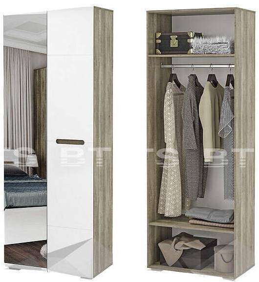 Шкаф 2-х створчатый с зеркалом Наоми ШК-22 БТС Шкаф 2-х створчатый с зеркалом Наоми ШК-22 БТС