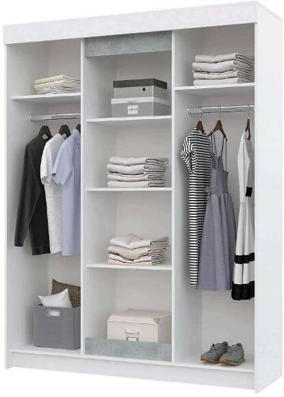 Шкаф-купе Victor, белый/бетон