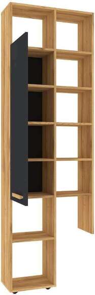 Шкаф с открытыми полками Crown 22. Графит, Дуб золотистый Шкаф с открытыми полками Crown 22. Графит, Дуб золотистый