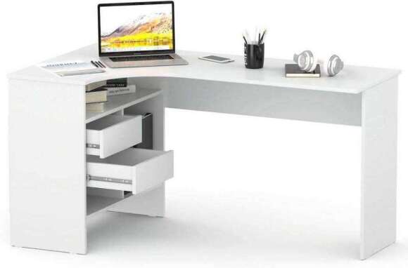 Письменный стол СПМ-25 Левый Белый