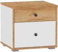 Тумба прикроватная Вуди 13.287, Белый премиум, Дуб Золотой