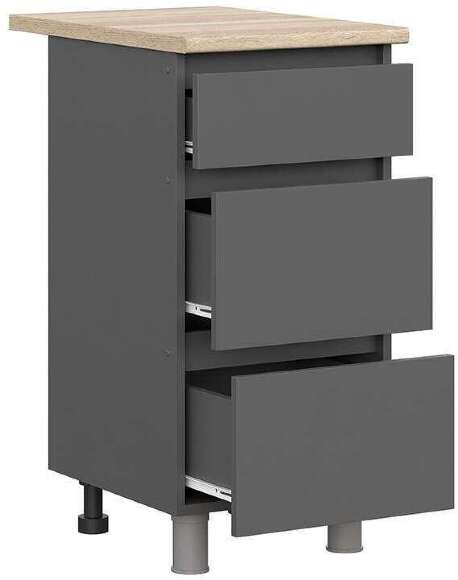 Шкаф кухонный с ящиками СЯ-400 Денвер (Графит Серый)