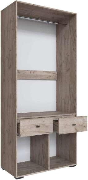 Дублин Шкаф 2-х ств. дуб крафт серый/цемент