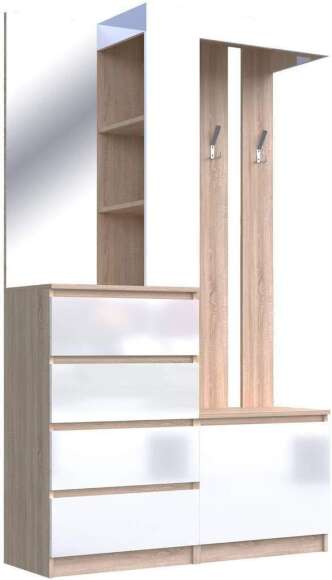 Прихожая Челси белый глянец холодный / дуб сонома