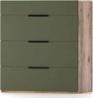 Харди комод с 4 ящиками Дуб Делано Темный / Грин софт Харди комод с 4 ящиками Дуб Делано Темный / Грин софт