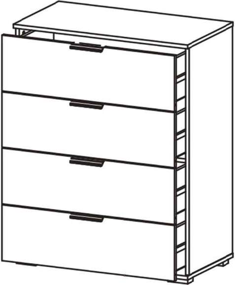 Харди комод с 4 ящиками Дуб Делано Темный / Грин софт