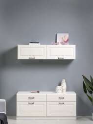 Ливерпуль Шкаф навесной Белый/Ясень ваниль