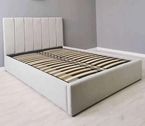 Мягкая кровать 160х200 Амелия (Редмисон) с основанием Светло-серый