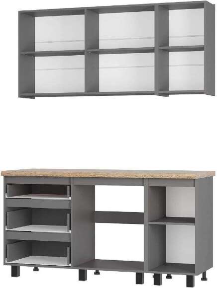 Кухня Шерлок 1,6 м, крафт, графит