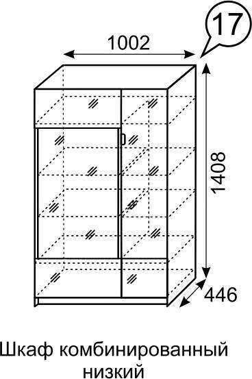 Шкаф комбинированный низкий 17 Palermo (Ижмебель) Шкаф комбинированный низкий 17 Palermo (Ижмебель)