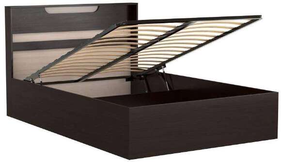 Кровать Юнона Комби с подъемным механизмом 160х200 Венге, дуб молочный