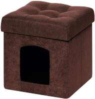 Пуф складной для животных велюр Коричневый