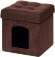 Пуф складной для животных велюр Коричневый