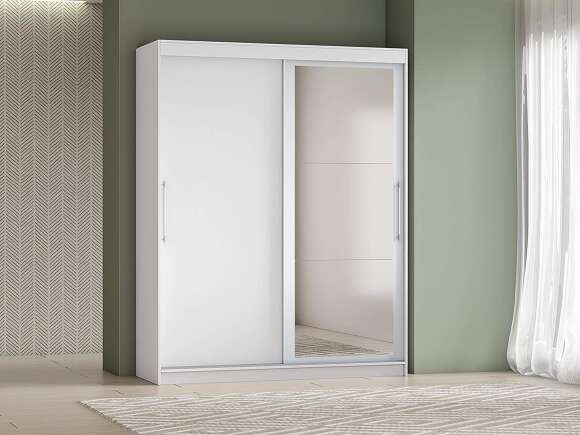 Шкаф-купе арт. 007 1,7 м зеркало / Белый