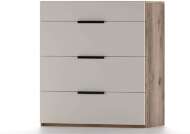 Харди комод с 4 ящиками Дуб Делано Темный / Супермат Джелато Харди комод с 4 ящиками Дуб Делано Темный / Супермат Джелато