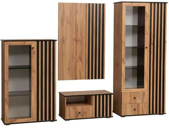 Тумба под ТВ Либерти 51.07 (опора h20) Дуб вотан/Черный Тумба под ТВ Либерти 51.07 (опора h20) Дуб вотан/Черный