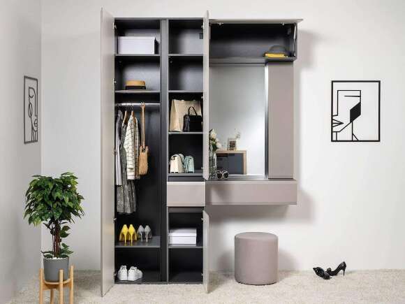 Сидней прихожая комплект 1 Антрацит / Капучино Сидней прихожая комплект 1 Антрацит / Капучино