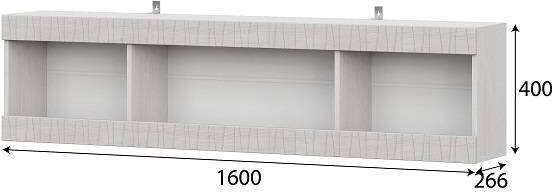 Полка навесная (1600) "Гамма 20" Ясень Анкор светлый