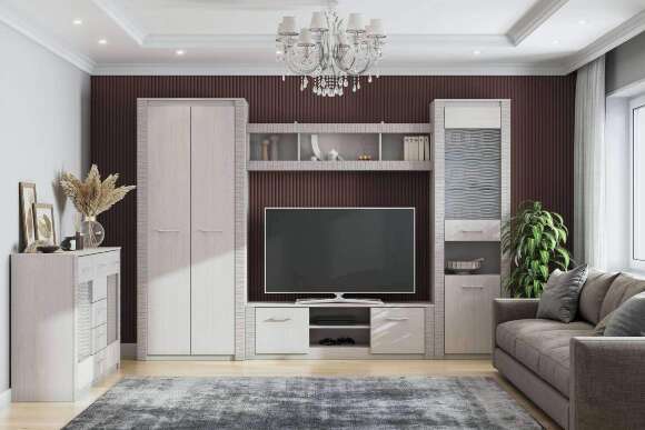 Полка навесная (1600) "Гамма 20" Ясень Анкор светлый