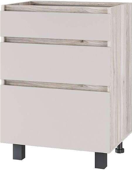 Шкаф со столешницей Берген Лайт 6с3, Дуб смоки, Кашемир