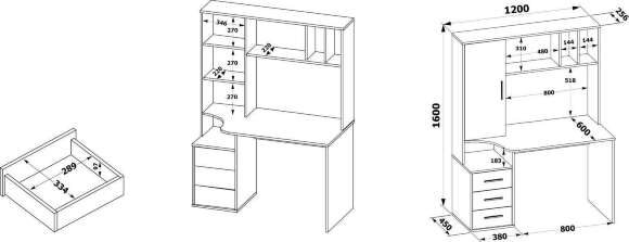 Стол компьютерный КСТ-16 Белый Стол компьютерный КСТ-16 Белый