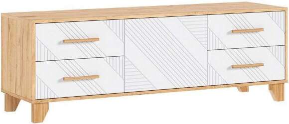 Ирис Тумба ТВ (1500) (Браш Вайт, Дуб Крафт)