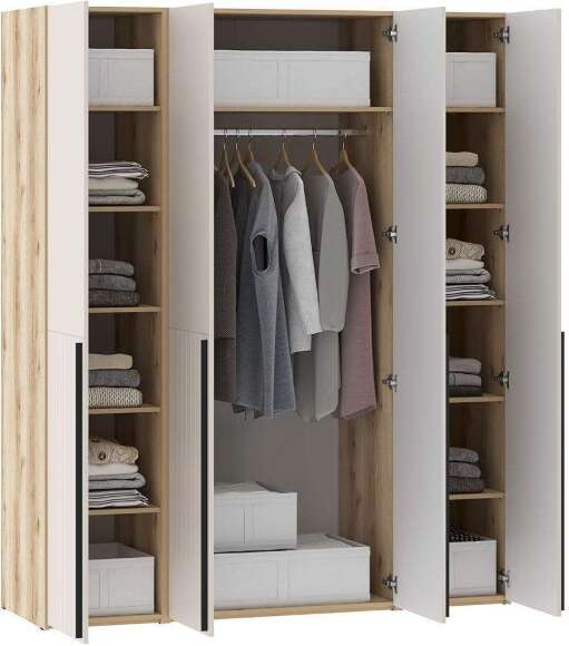 Шкафы Арден 200.2-полки-200.04-200.02-полки Дуб Делано / Сантьяго софт Шкафы Арден 200.2-полки-200.04-200.02-полки Дуб Делано / Сантьяго софт