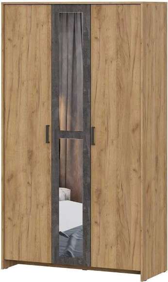 МСП 1 шкаф трехстворчатый / Дуб Золотой/Камень темный