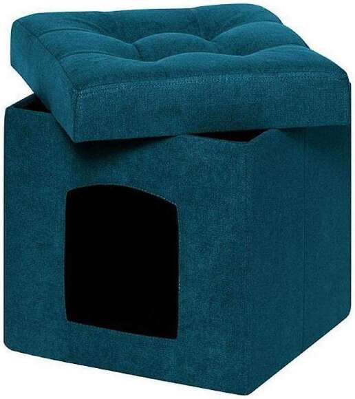 Пуф складной для животных велюр Нефритовый