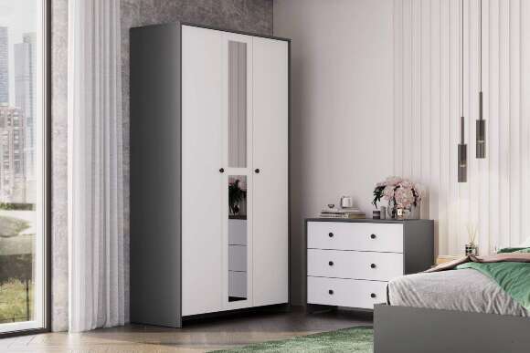 Спальня Дольче. Графит, Белый. Комплект Спальня Дольче. Графит, Белый. Комплект