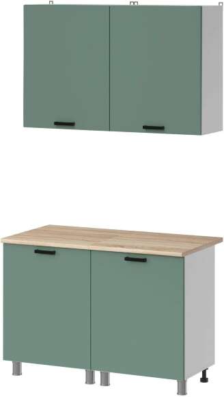 МК Аленушка 1,2м Орешник Матовая Мята,скоба черный,сонома