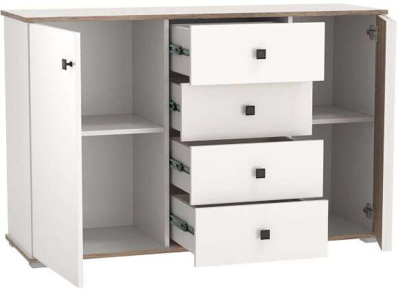 Комод 51.04 Либерти опора h=20мм Белый / Дуб Каньон