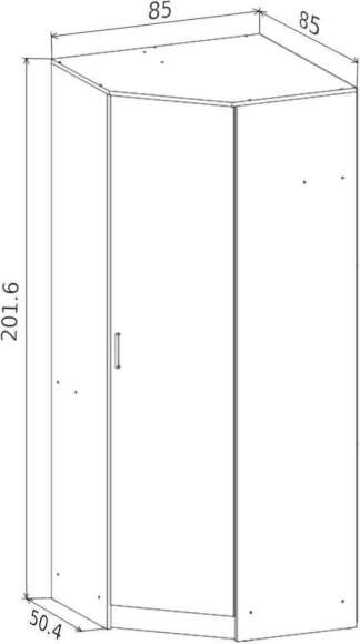 Шкаф Мартина угловой белый / дуб сонома