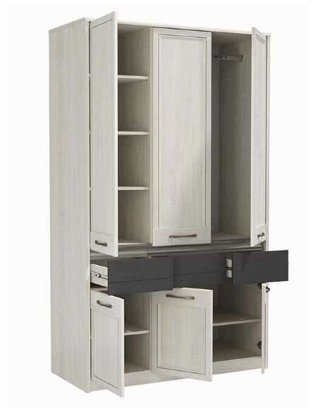 Лиана шкаф комбинированный 45.03 Ясень анкор светлый/Графит