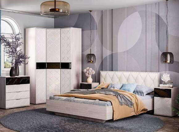 Кровать 160х200 Кимберли КР-13 с настилом из ДСП (Семья Мебелони)