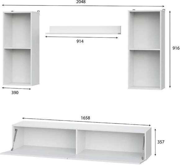 Гостиная МГС 10, белый текстурный Гостиная МГС 10, белый текстурный
