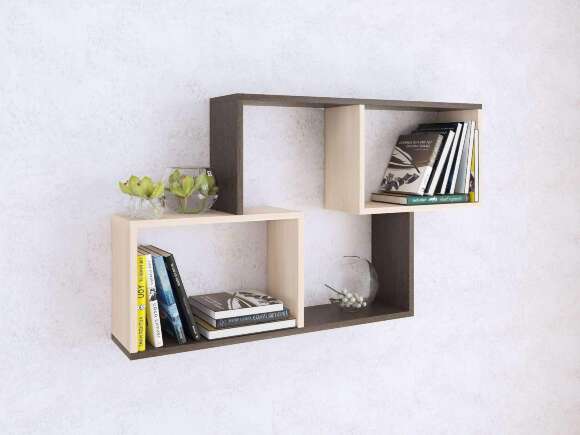 Полка навесная ПН-3 (ТЭКС) Венге / Дуб молочный