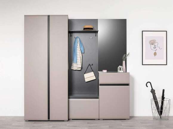 Сидней прихожая комплект 2 Антрацит / Капучино Сидней прихожая комплект 2 Антрацит / Капучино