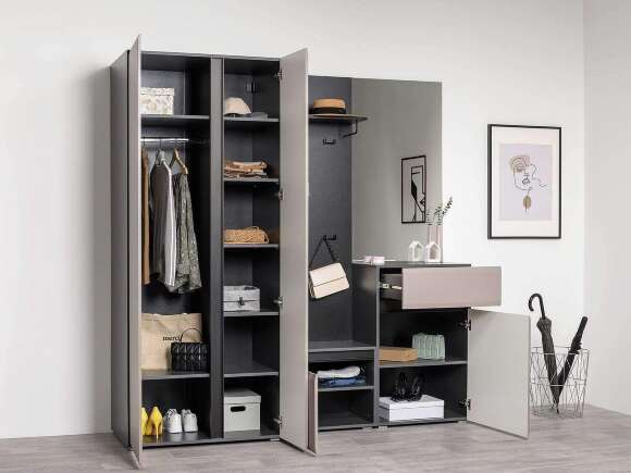 Сидней прихожая комплект 2 Антрацит / Капучино Сидней прихожая комплект 2 Антрацит / Капучино